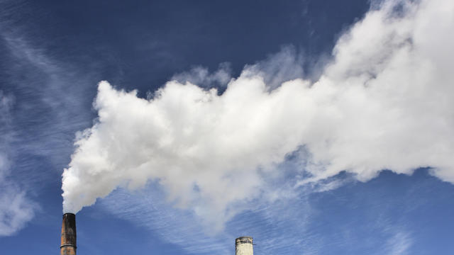 Factory Smokestack Emits Pollution Smoke 