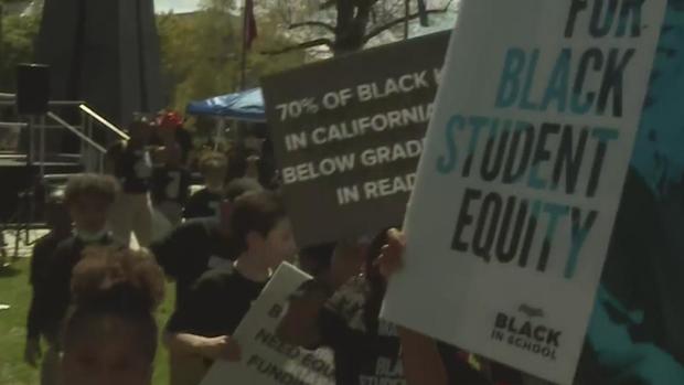 Black students rally for more public education funding  at the Capitol 