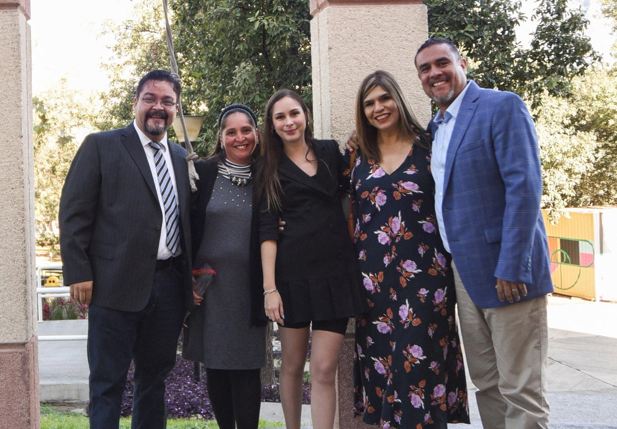 Hilda Marcela Cabrales with her family 