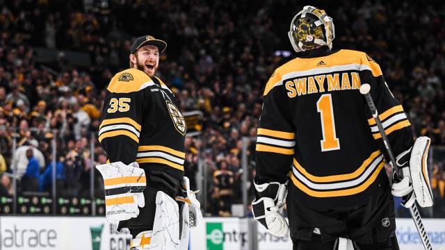 Linus Ullmark And Jeremy Swayman Keep Adorable Goalie Celly Alive 