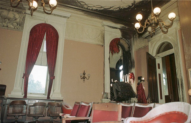 Semi Truck Rams California Capitol Building 