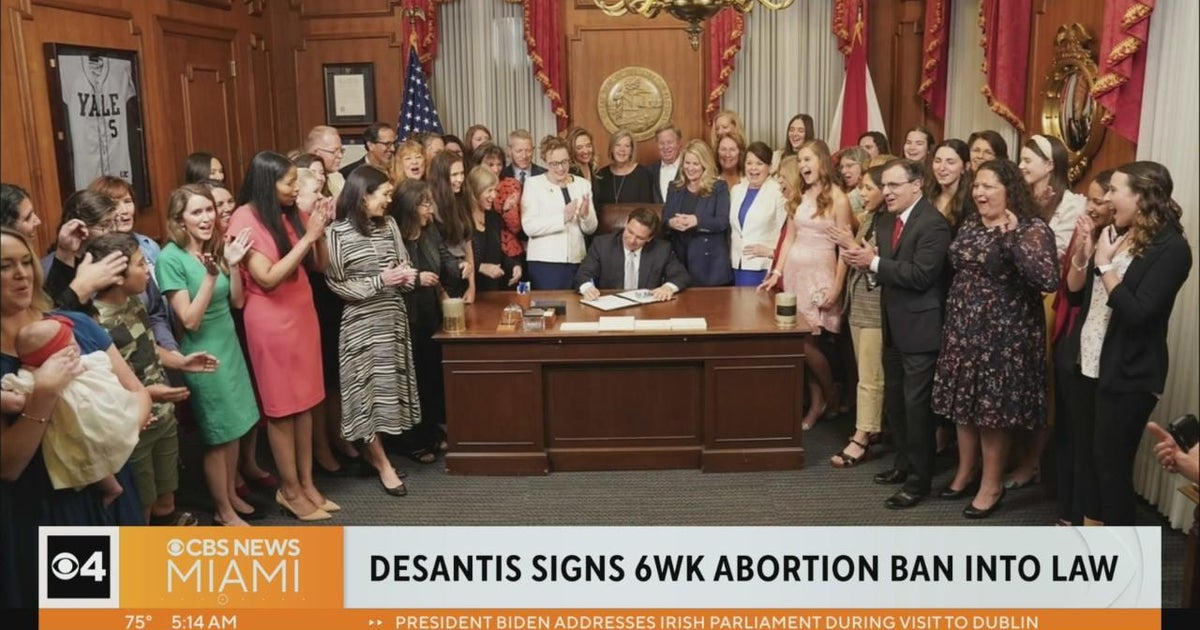 Gov. DeSantis signs six week abortion ban into law - CBS Miami