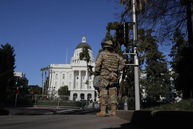 Security around the Califronia State Capitol 