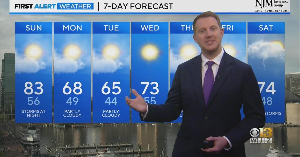 Steve Sosna has your Saturday evening forecast - CBS Baltimore