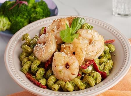 Pesto Shrimp with Cavatappi