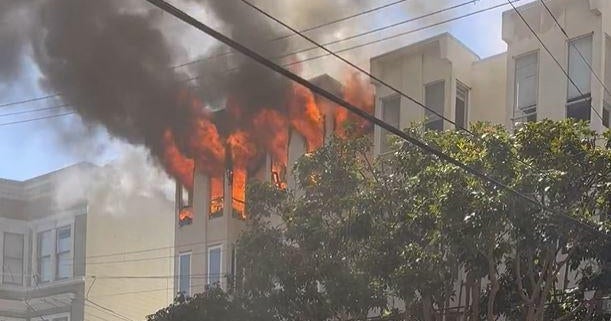San Francisco Nob Hill apartment fire injures 1; Dozens displaced - CBS ...