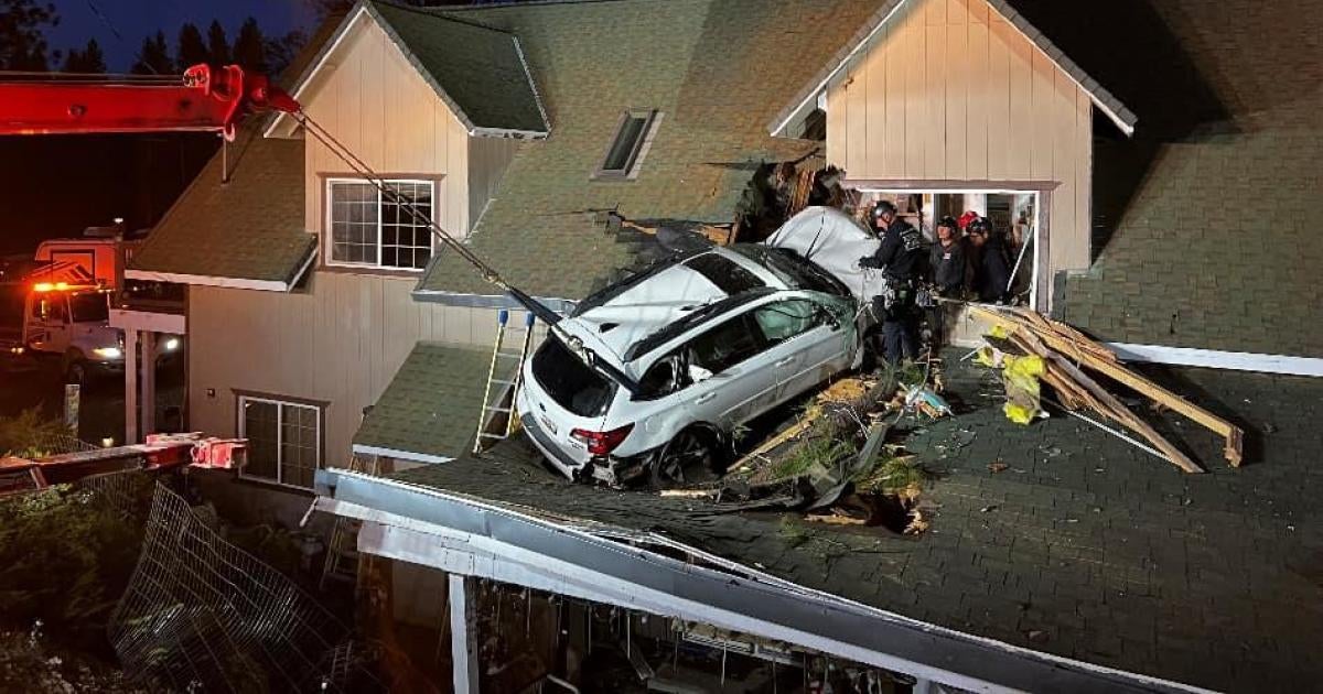 SUV crashes through second floor of California home