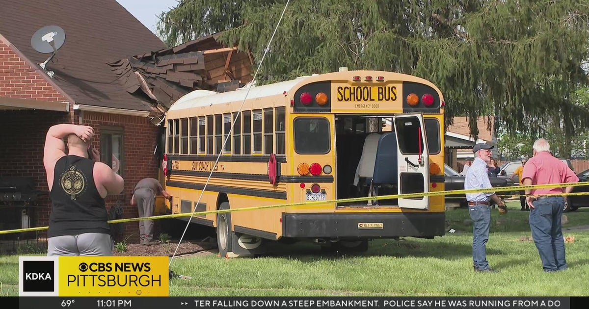 School bus crashes into home in West Mifflin - CBS Pittsburgh