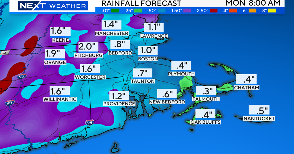 Soaking rainfall will impact your Sunday plans - CBS Boston