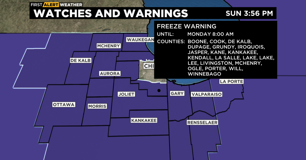 Chicago First Alert Weather: Freeze Warning Overnight - CBS Chicago