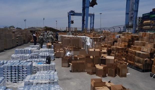 Boxes pictured at the port of Manzanillo. 