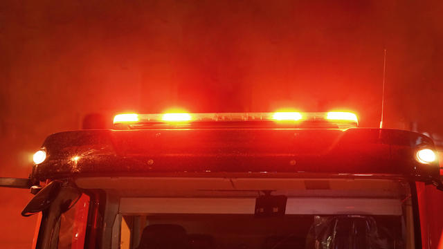 red lights on top of Fire engine car 