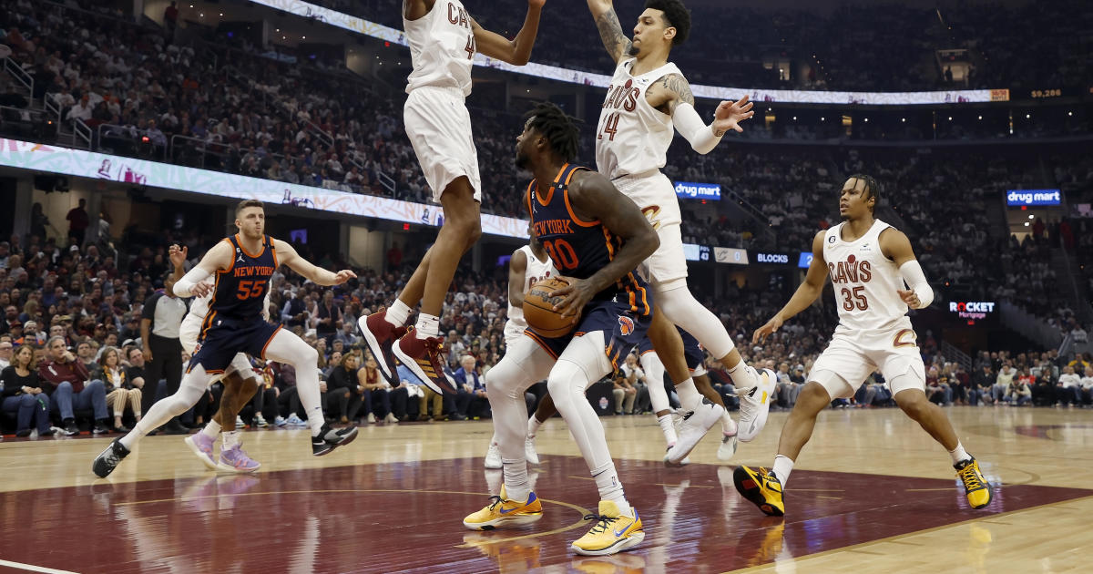 The sneakers worn by Obi Toppin of the New York Knicks during the News  Photo - Getty Images