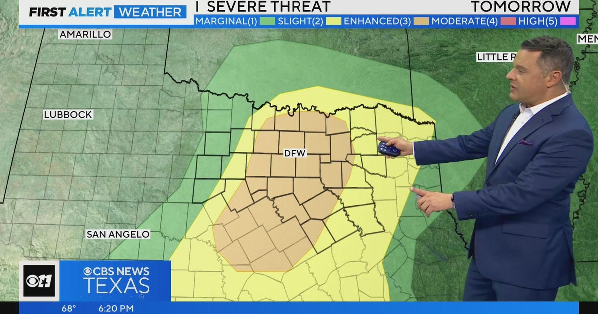 Severe weather chances return Friday - CBS Texas