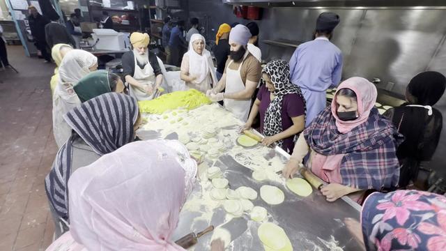 Members of a Sikh temple in Queens prepared 50,000 vegetarian Indian meals to be handed out for the 35th Annual Sikh Day Parade on April 29, 2023. 