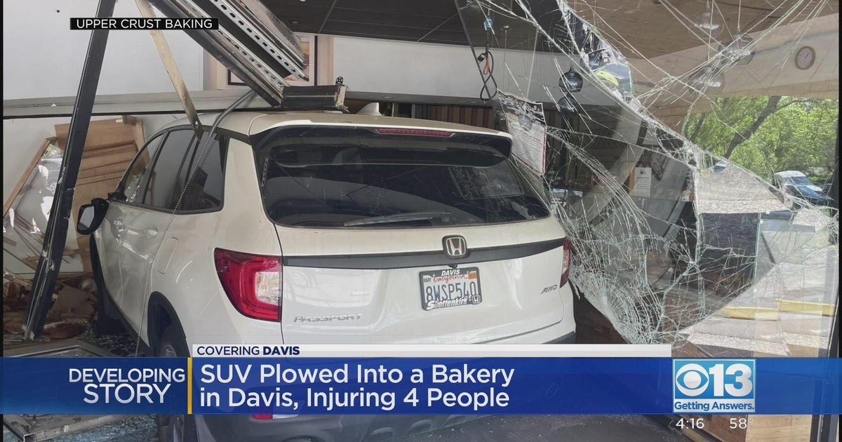 SUV crashes into Davis bakery, injuring 4