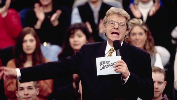 Jerry Springer Gesturing While Taping His Show