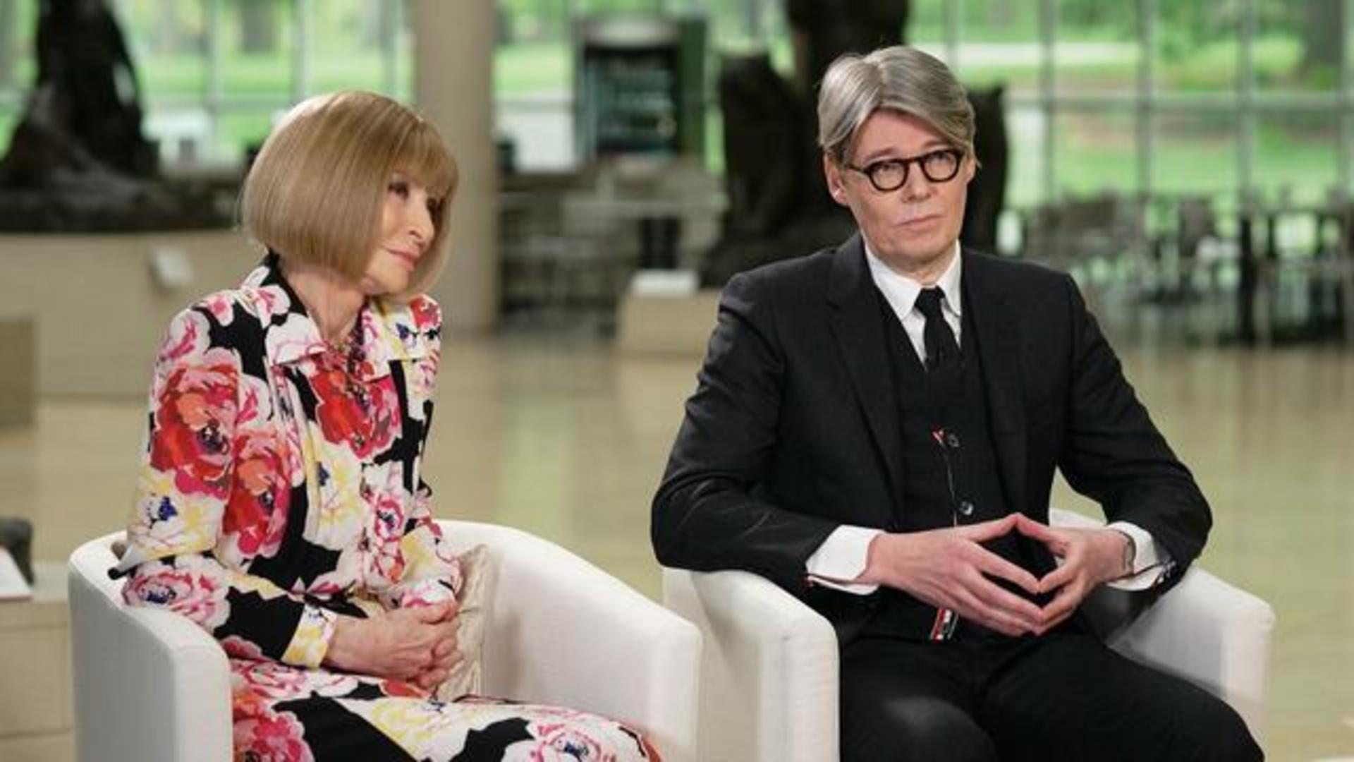 Anna Wintour and Karl Lagerfeld arriving at the Louis Vuitton art museum  inauguration, a week before its official opening to the public, on October  20, 2014 in Paris, France. Photo by ABACAPRESS.COM