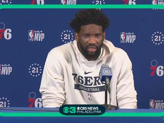 In Photos: 6X NBA All-Star Joel Embiid switches courts by rocking Bryce Harper  jersey at Phillies Game