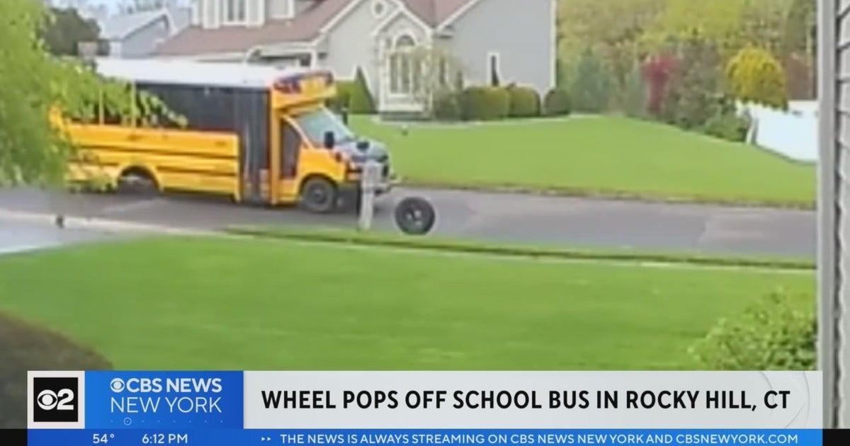 Wheel pops off school bus in Connecticut CBS New York