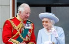 Prince Charles and Queen Elizabeth II on the balcony at Buckingham Palace in 2022 