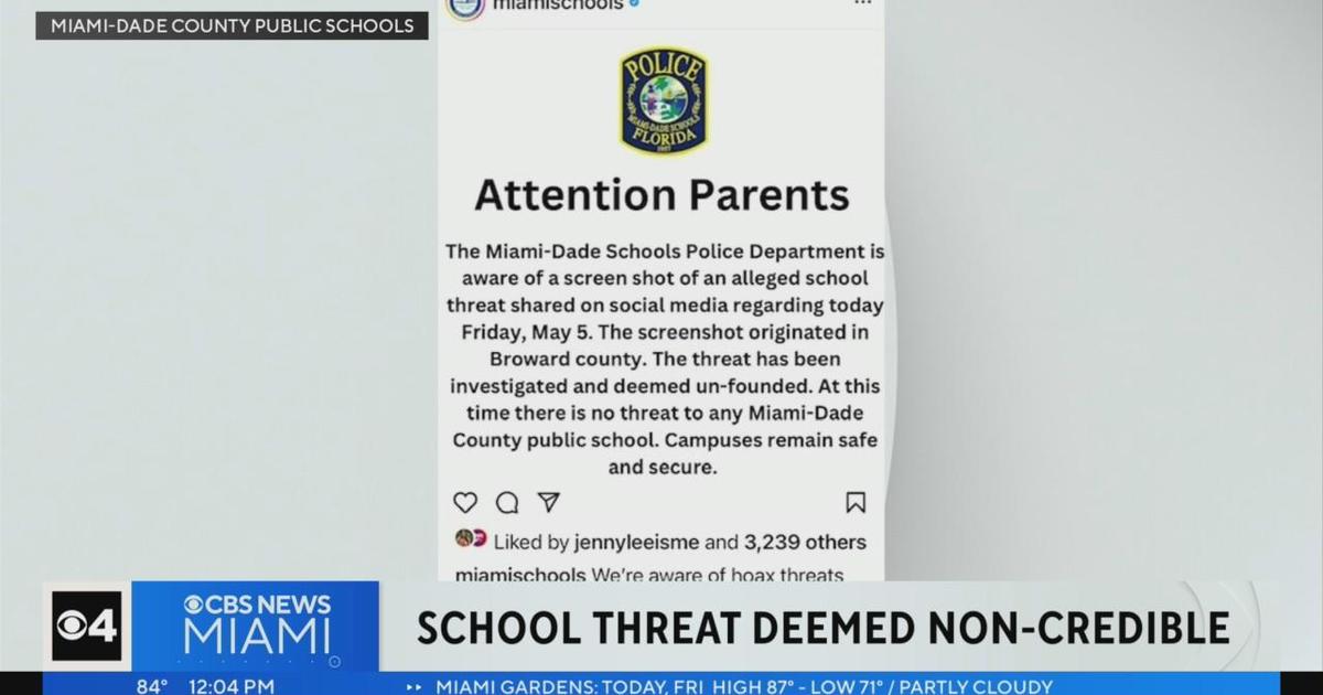 Broward, Dade school threats deemed not credible