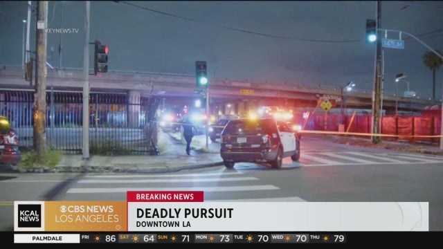 Police car - fast moving with bright flashing lights 