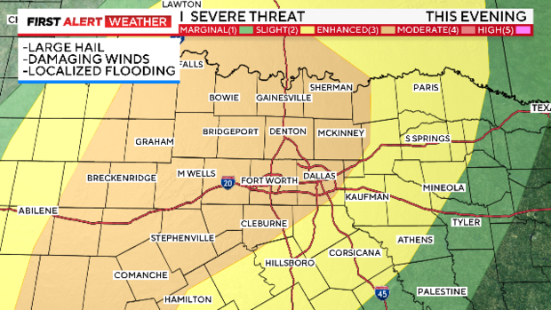 First Alert Weather: Large hail, damaging winds expected in North Texas Saturday evening 
