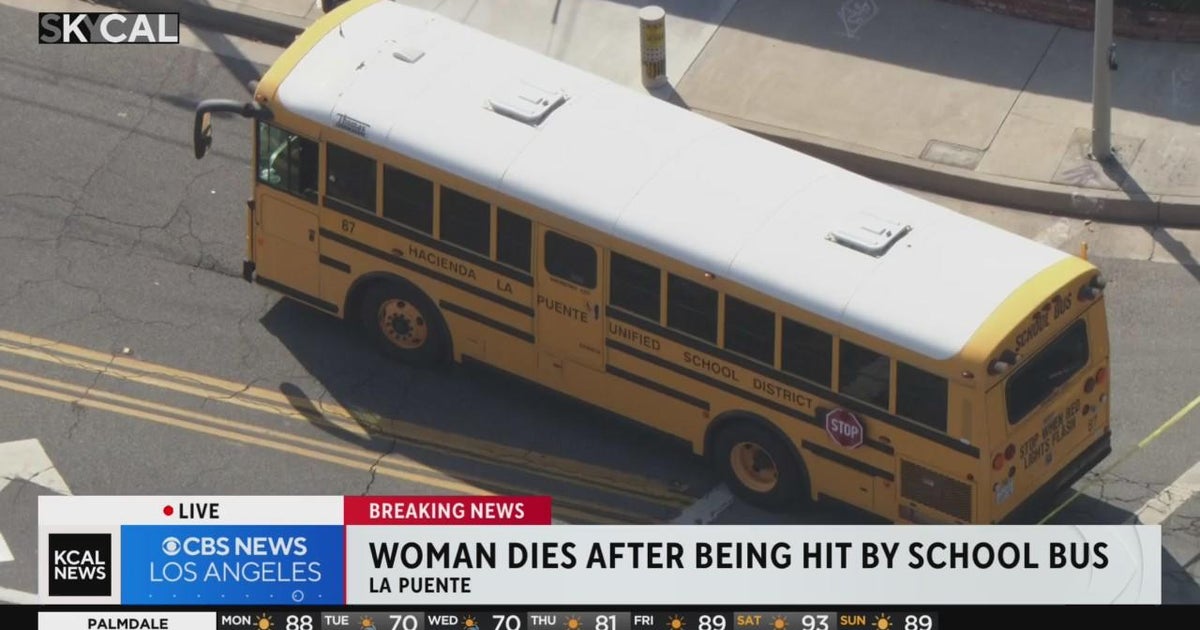 Elderly woman dead after being hit by school bus in La Puente - CBS Los ...