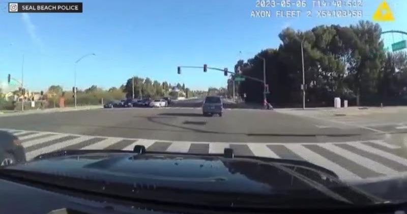 RAW VIDEO Van thief nabbed in Seal Beach Police pursuit CBS Los Angeles
