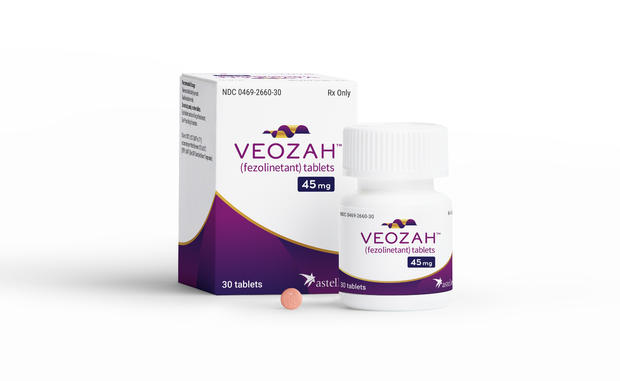 Package of Veozah pills 