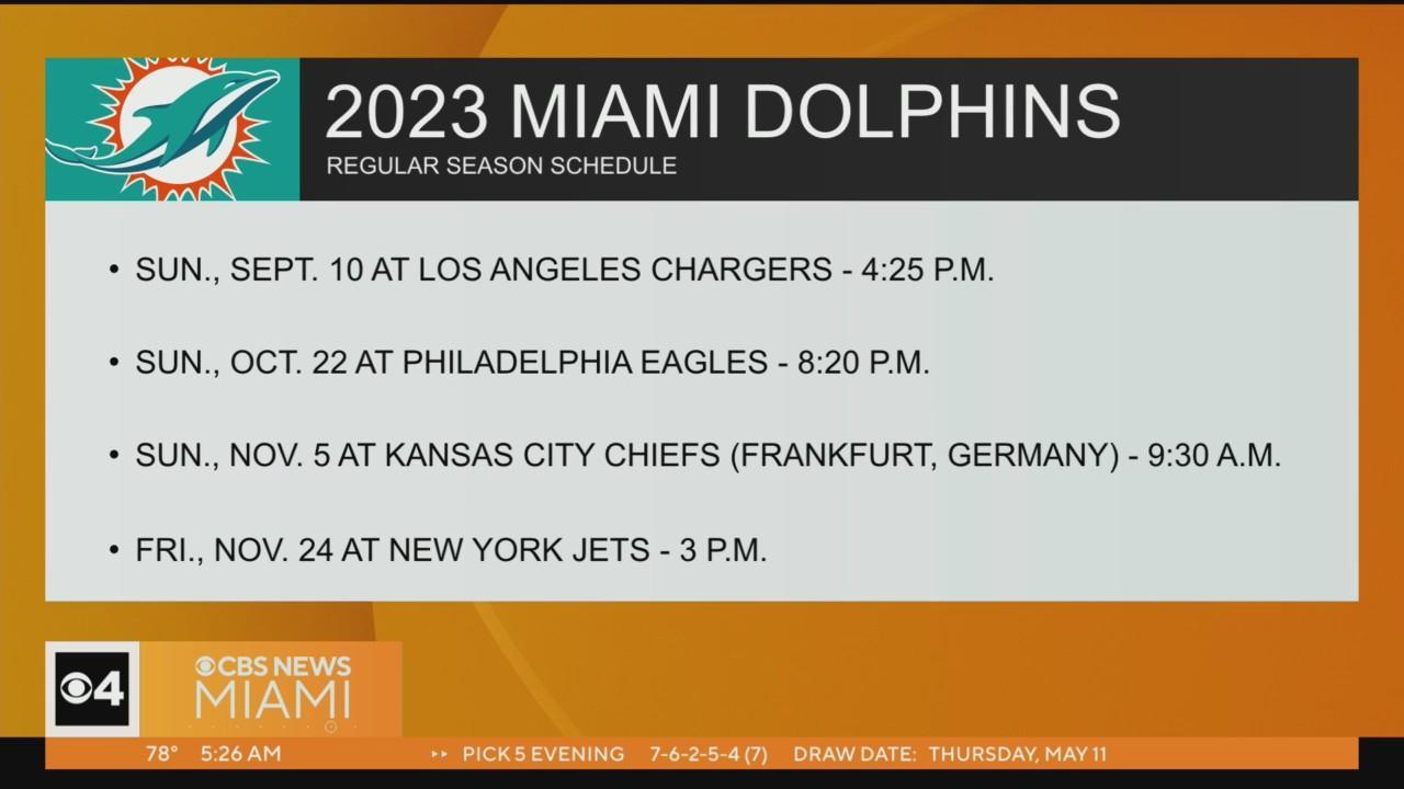 2023 Miami Dolphins regular season schedule released - CBS Miami