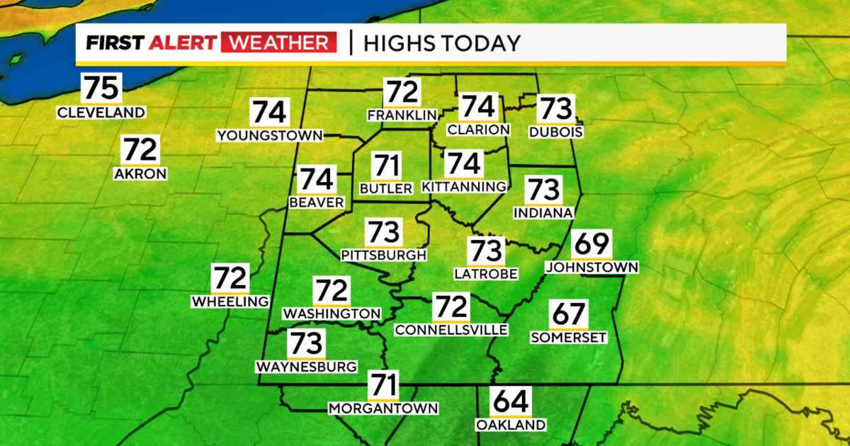 Pittsburgh Weather: Chance for rain Tuesday, with best chance happening this afternoon south of I-70