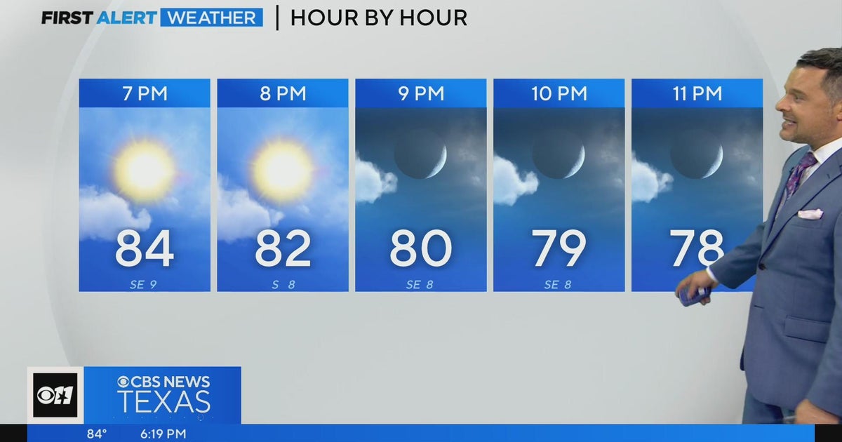 Clear skies, temps in the upper 70s tonight - CBS Texas