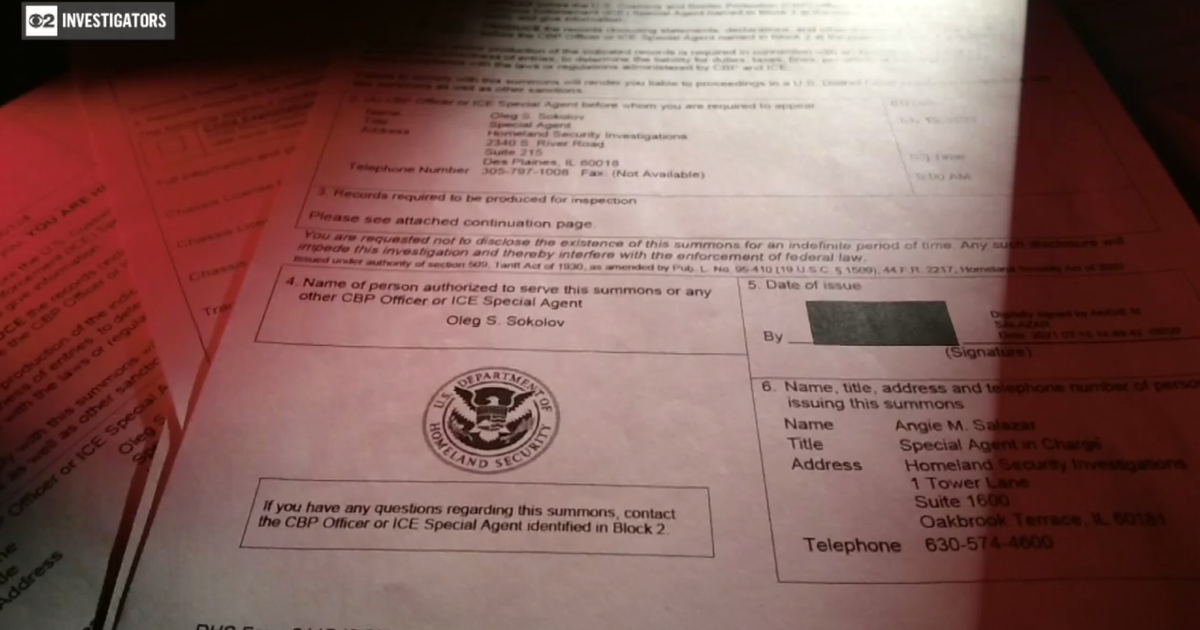 ICE demands data from various bodies with obscure legal tool - CBS Chicago