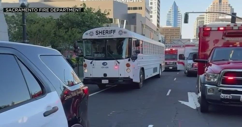 At least 13 injured in a crash involving a prisoner transport bus in downtown Sacramento