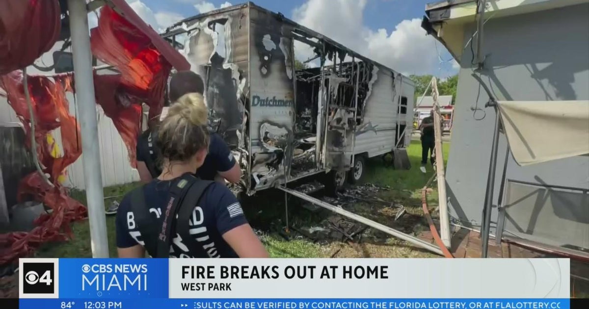Travel trailer went up in flames in Wes Park