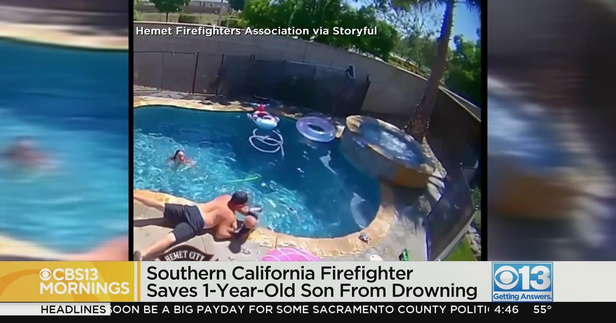 Firefighter dad saved his 1-year-old son from drowning in a pool - CBS ...