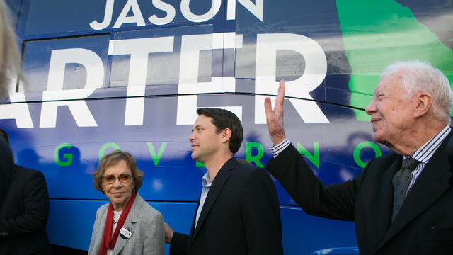 Jimmy And Rosalynn Carter Campaign With Jason Carter In Columbus 
