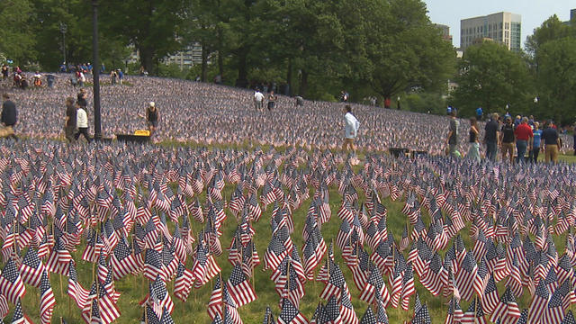 Boston Common Memorial Day flags 