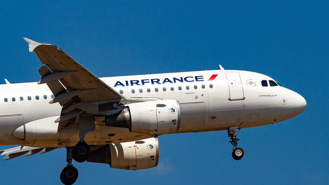 An Air France Airbus aircraft lands at Athens International Airport on July 15, 2019. 