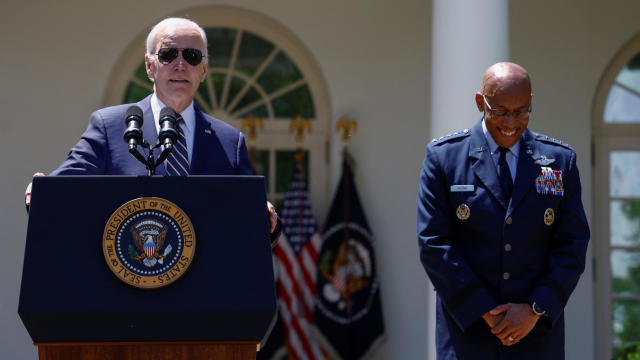 U.S. President Biden nominates Air Force General Brown to serve as next Joint Chiefs chair at White House event in Washington 