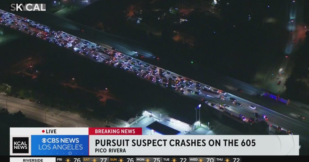 Pursuit suspect crashes on I-605 Freeway, causes miles long back up ...