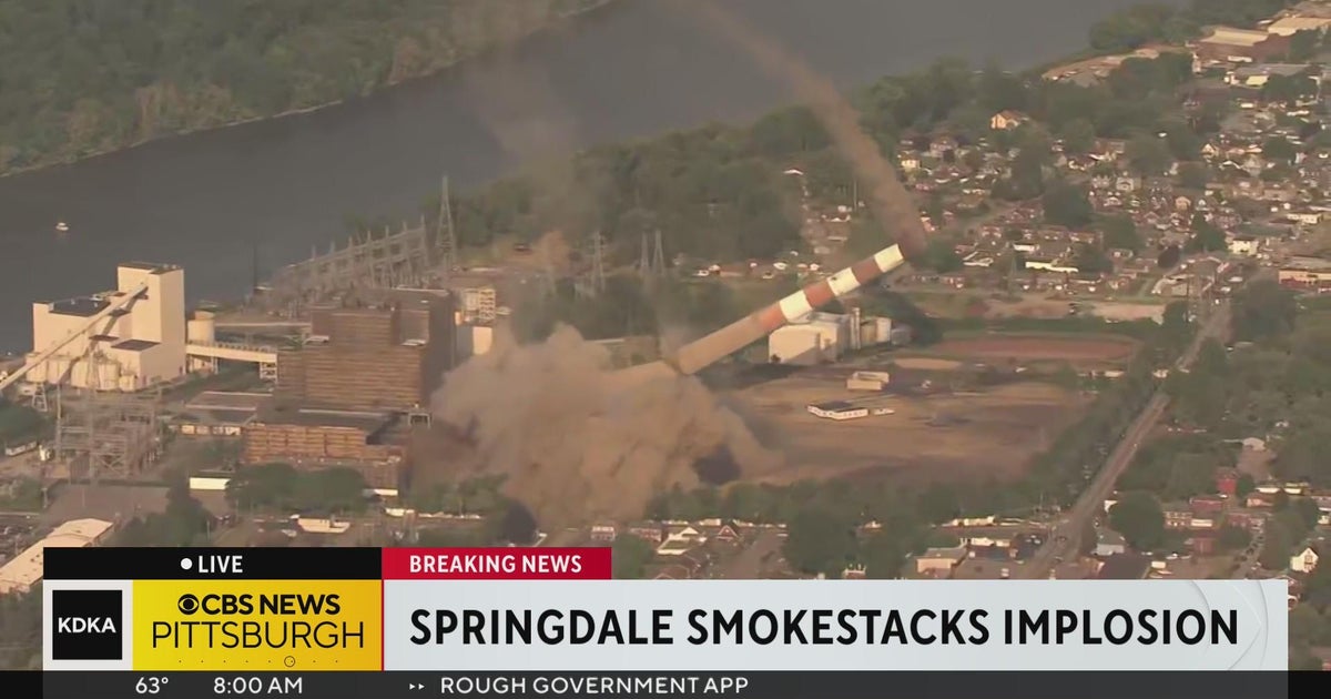 Springdale Smokestacks Implosion - CBS Pittsburgh