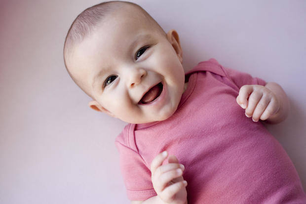 Baby girl laughing 