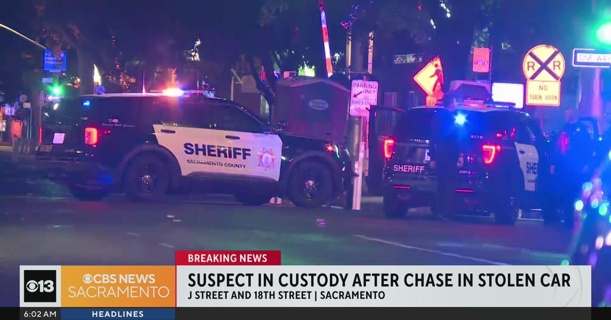 Suspect in custody after chase in stolen car in Sacramento - CBS Sacramento