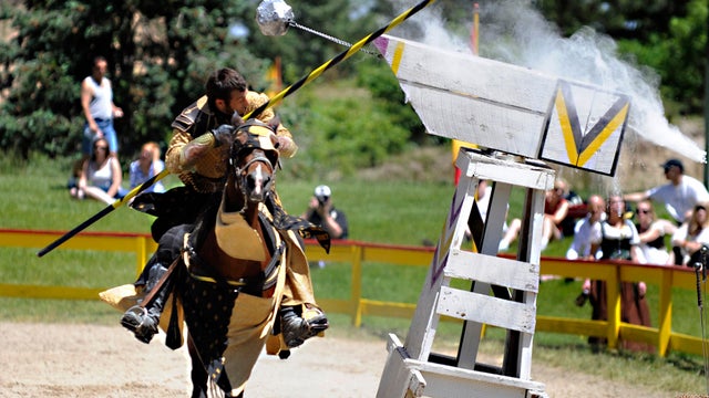 The Colorado Renaissance Festival celebrates its 34th season in Larkspur. The festivities include musical and comedic acts at numerous stages throughout the village along with a variety of food and beverage and over 200 artisans selling their wares in the 
