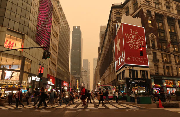 Heavy Smoke Shrouds Midtown Manhattan in New York City
