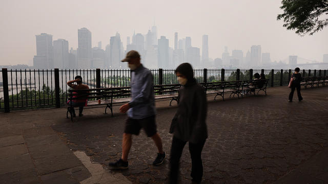 Smoke From Canadian Wildfires Blows South Creating Hazy Conditions On East Coast 