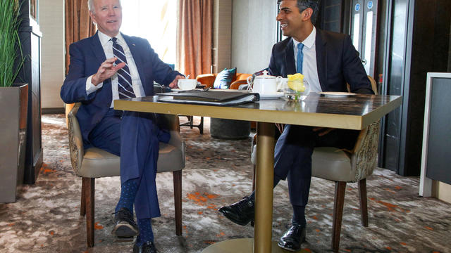 FILE PHOTO: U.S. President Joe Biden meets with Britain's PM Rishi Sunak in Belfast 